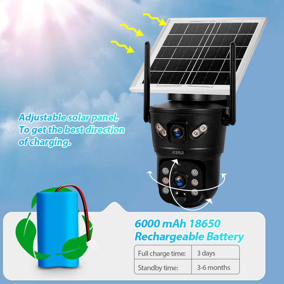 Home Security Adt - Cámara Solar WiFi 4G SIM KERUI