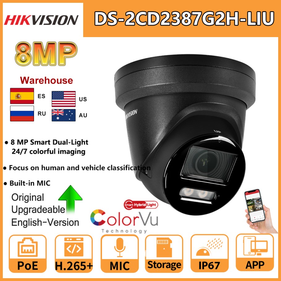 Home Security Hikvision - Cámara IP Hikvision de 8MP DS-2CD2387G2H-LIU