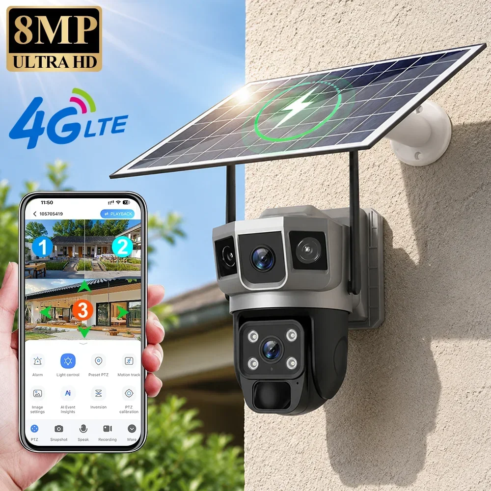 Home Security Adt - Cámara V380 4K con 3 Pantallas,