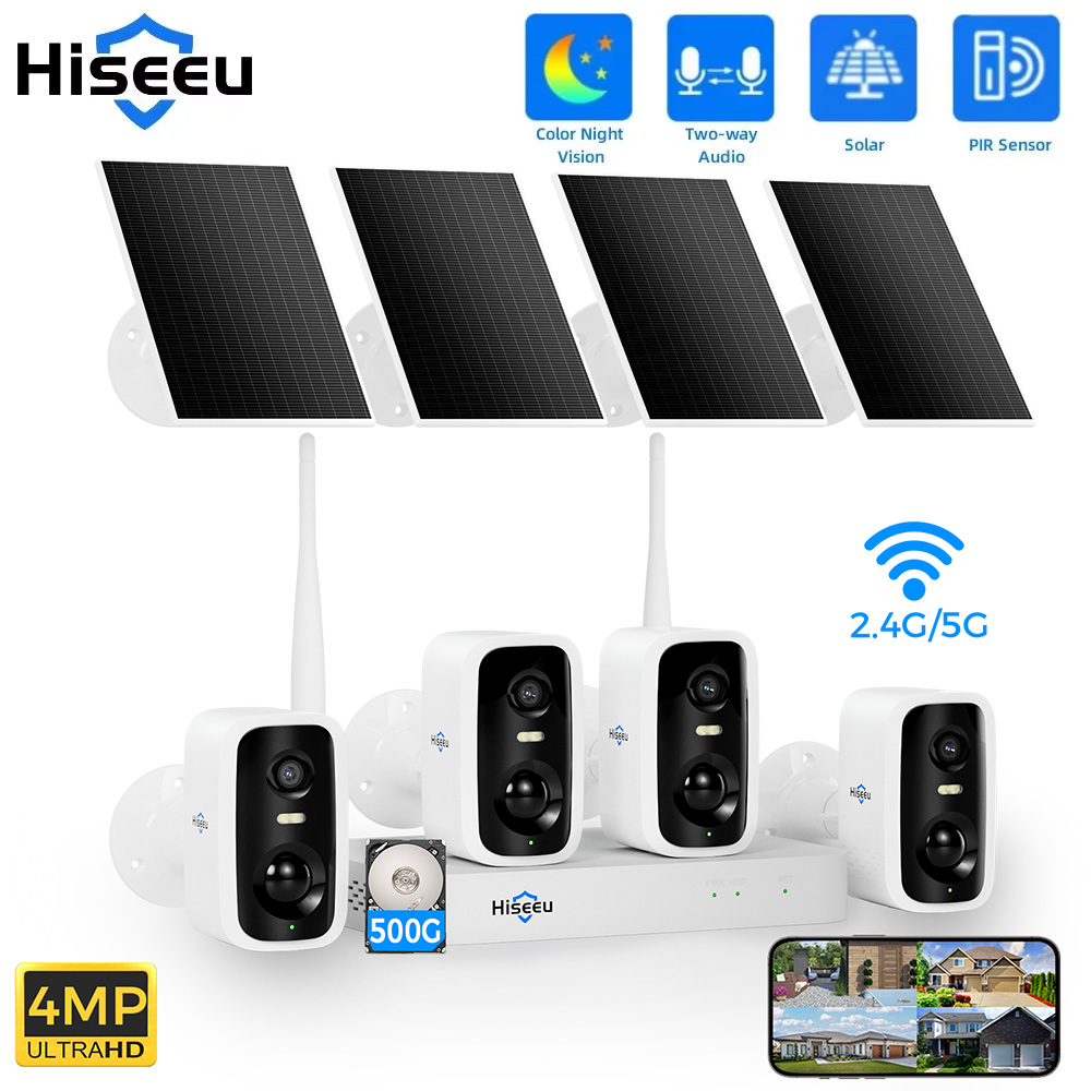 Home Security Kit With Camera - Hiseeu 10CH NVR 4MP WiFi cámara