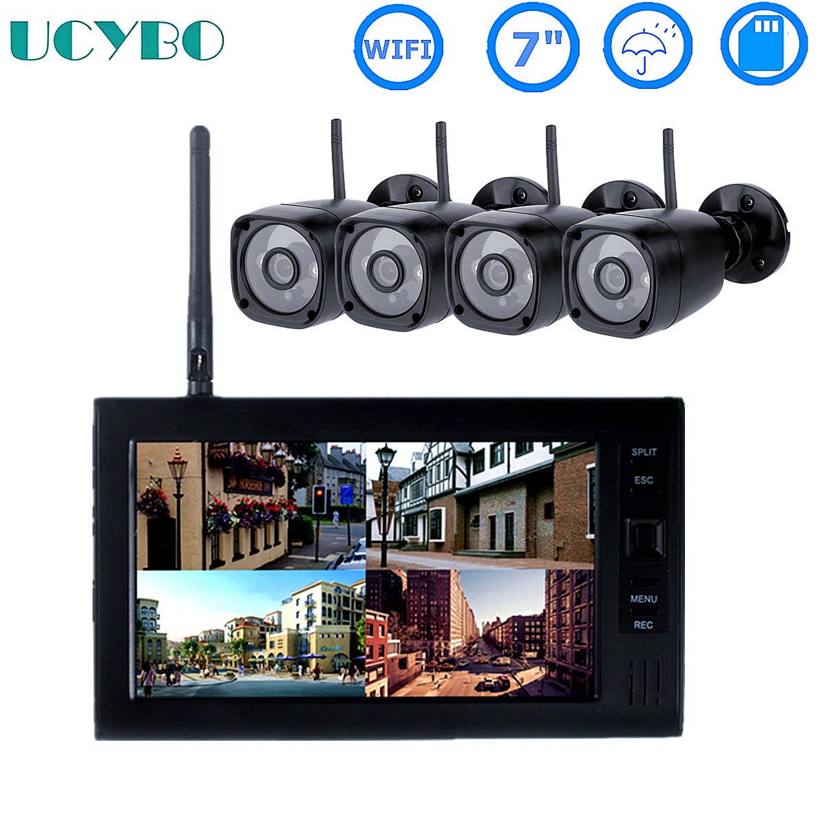 Home Security Cameras Wireless - Sistema de seguridad cctv lcd de