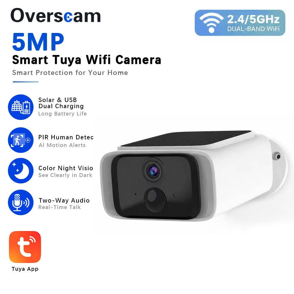 Home Security Cameras Wireless - Cámara de seguridad Solar Tuya de
