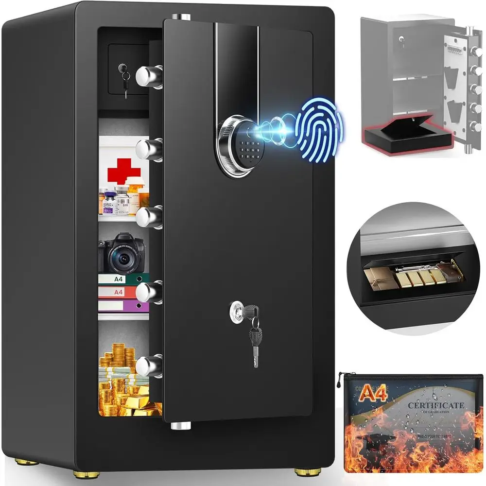 Safe Box Digital - Caja Fuerte Biométrica Resistente, Seguridad para
