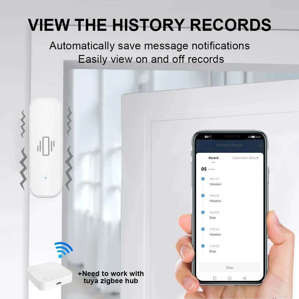 Sensor de vibración inteligent - Home Security Tools reseña y precio