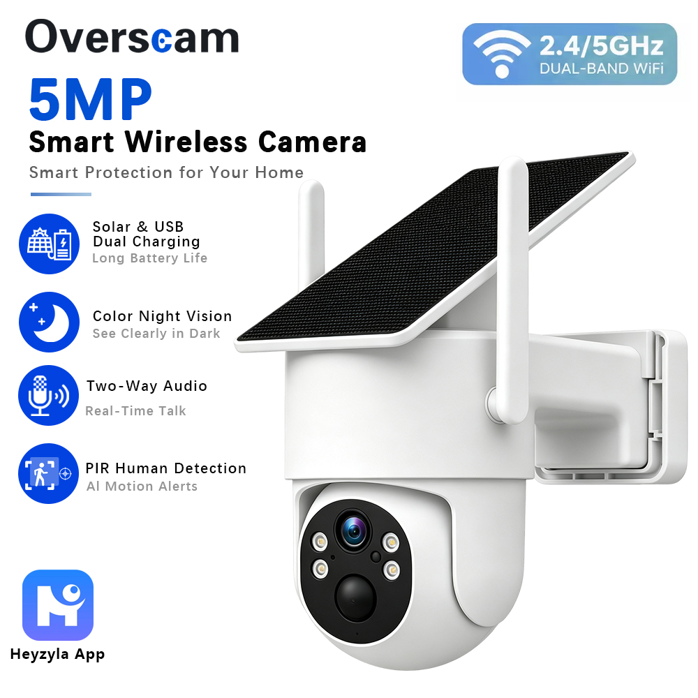 Cámara PTZ de 5MP con energía  - Home Security Cameras Wireless reseña y precio