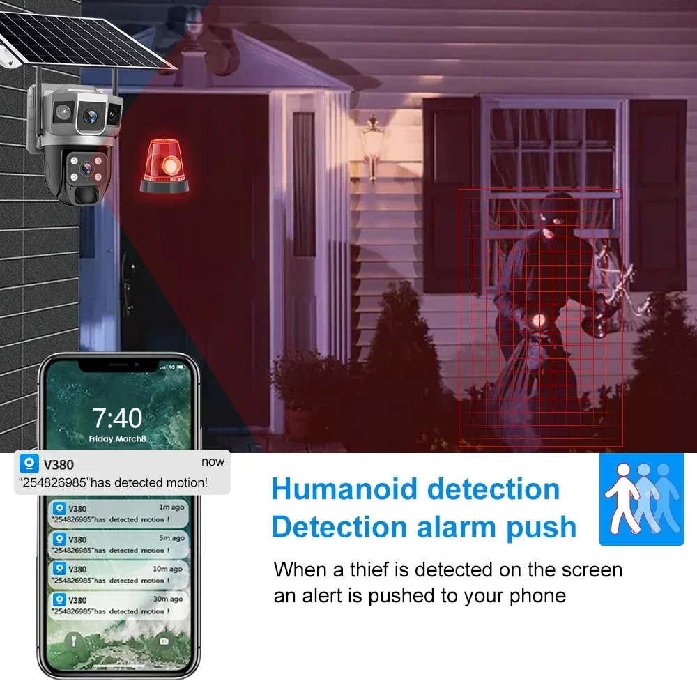 Cámara V380 4K con 3 Pantallas - Home Security Adt reseña y precio