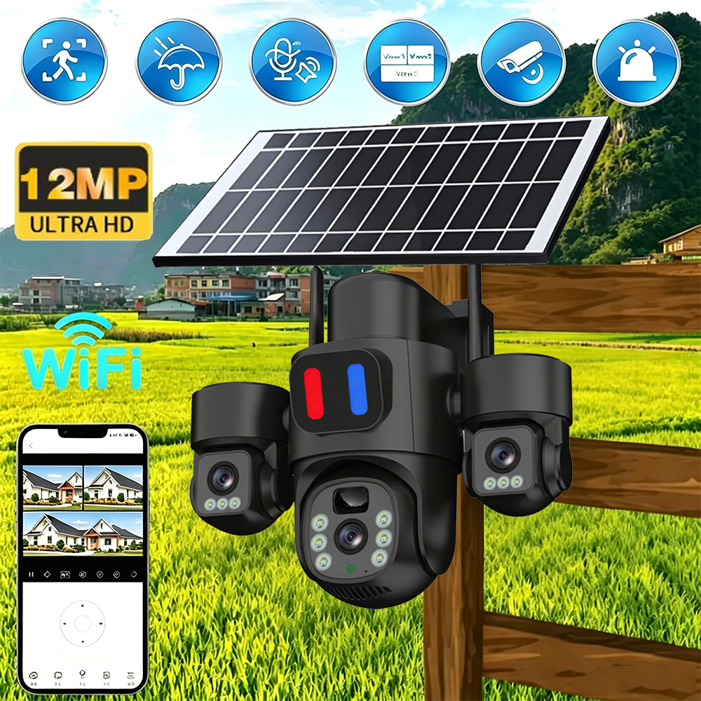 Cámara Solar WiFi PTZ para Ext - Home Security Cameras Wireless reseña y precio